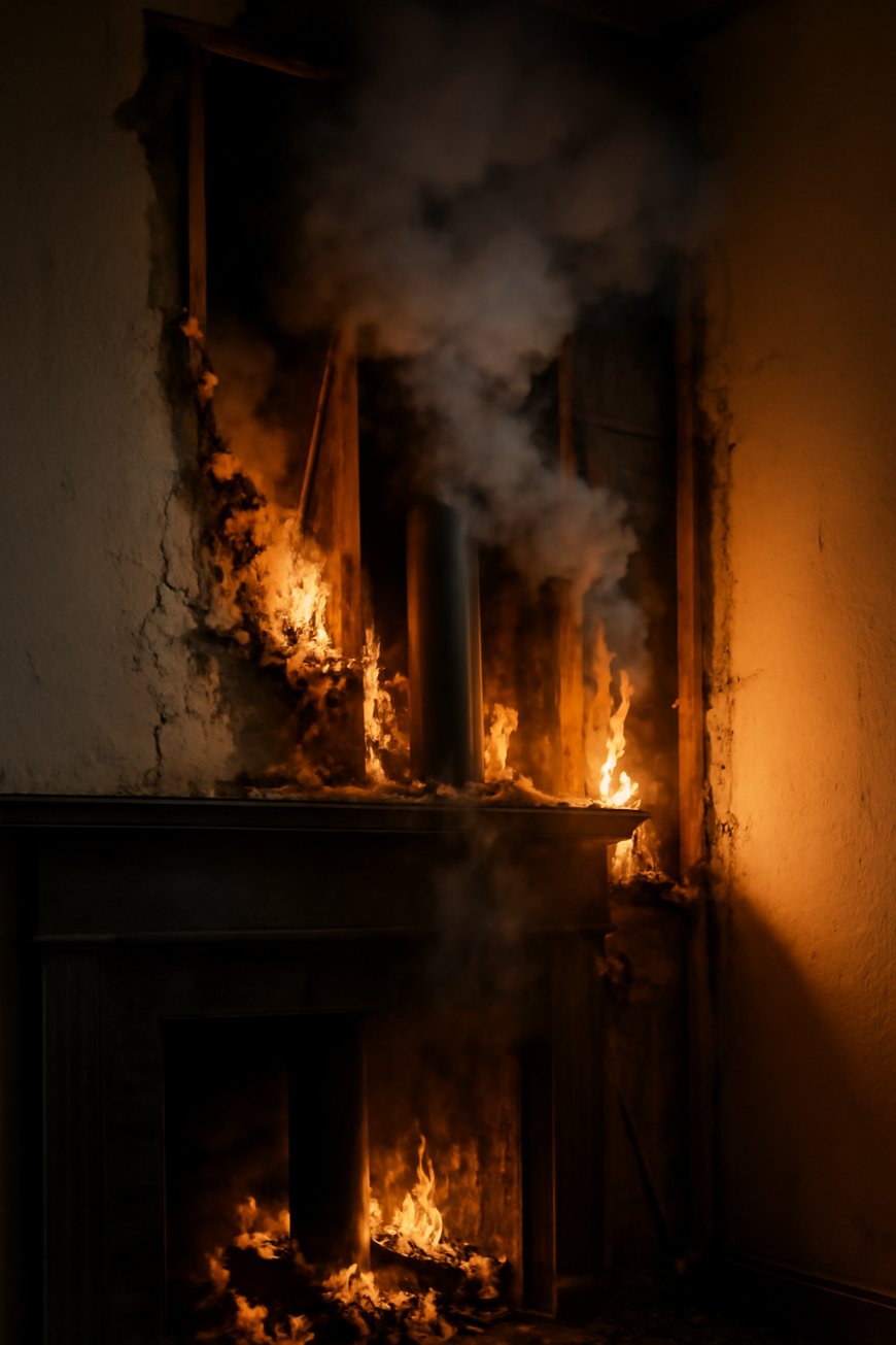 Raasiku vallas: Kamin süütas maja seina