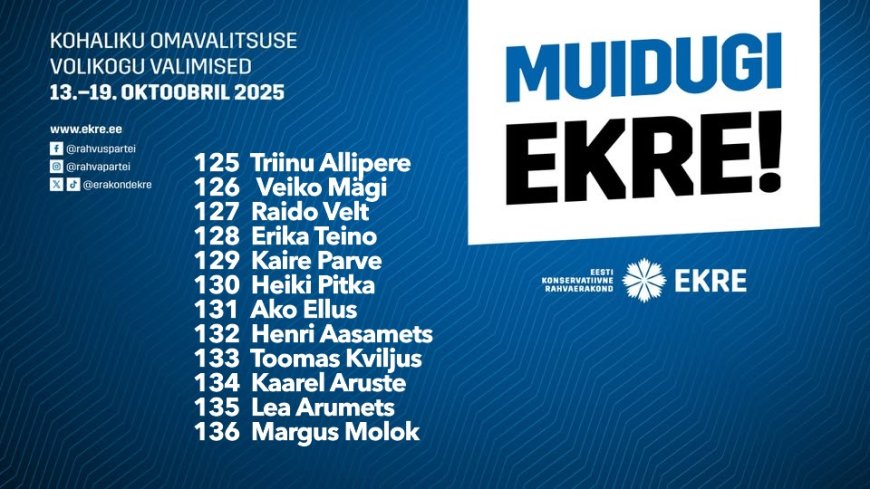 Tutvu EKRE Anija valla osakond kandidaatidega 2025. aasta valimistel