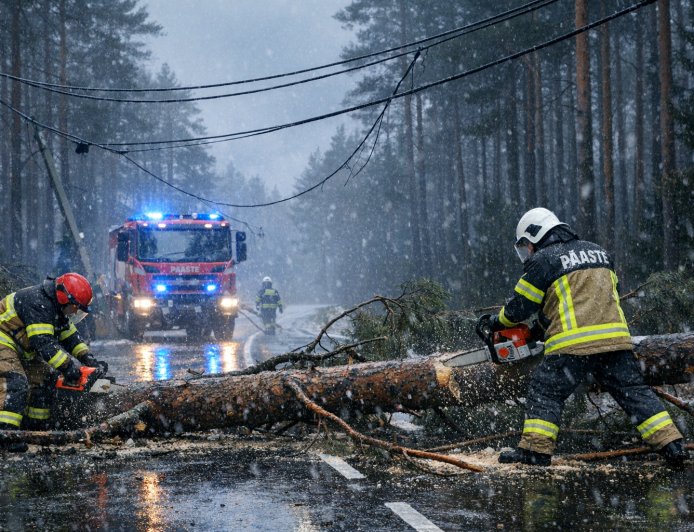 Nädalavahetuse torm tõi Anija valla päästjatele 17 väljakutset, vald hoidis kriisimeeskonna valmisolekus