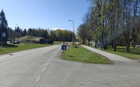 Kehra linna Kose maantee tõstetud ristmiku ehitustööd
