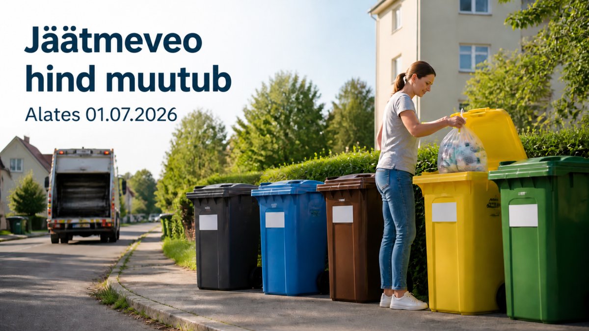 Jäätmeveo hinnad tõusevad alates 1. juulist 2026 – riiklik saastetasu ajab arved kõrgemaks