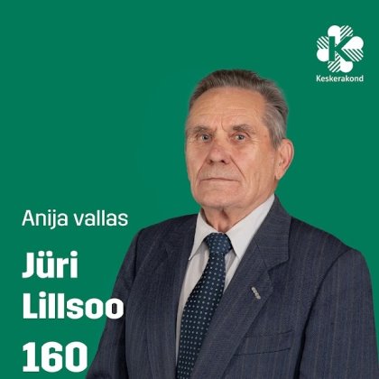 Jüri Lillsoo - NR 160 - Eesti Keskerakond - Pensionär